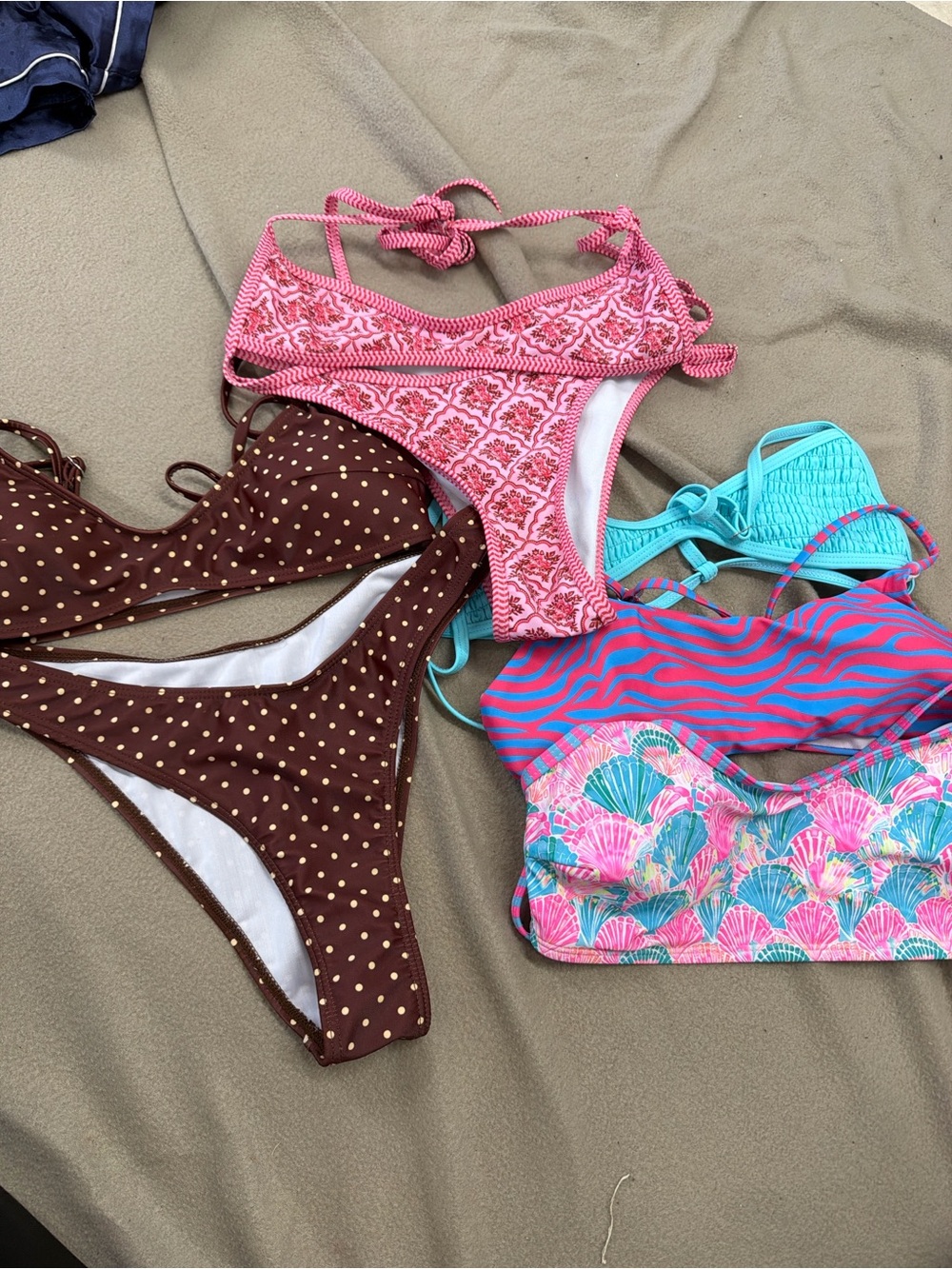 SHEIN Pink Patterned Bikini Top and Assorted Bright Mix
